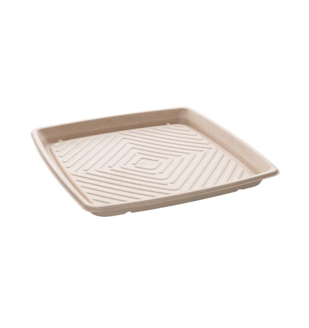Bandeja Caña de Azúcar Cuadrada Natural 36x36cm (25 Uds) Bandeja Caña de Azúcar Cuadrada Natural 36x36cm (25 Uds)