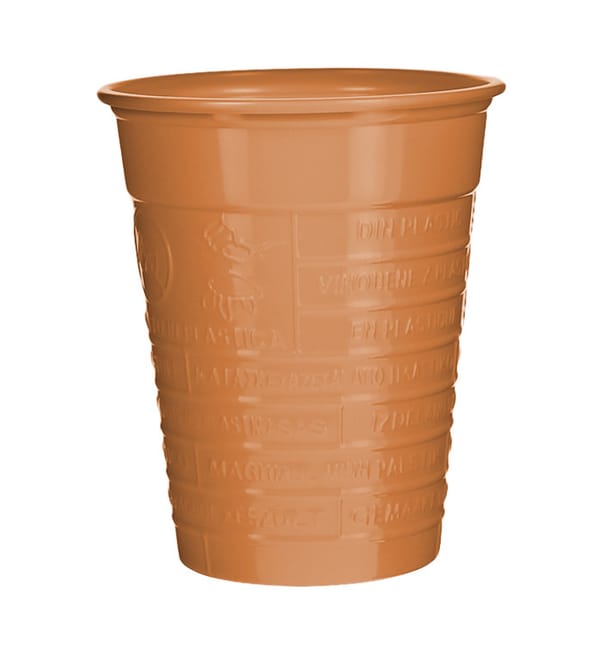 Vaso de Plástico PS Naranja 200ml Ø7cm (50 Uds) Vaso de Plástico PS Naranja 200ml Ø7cm (50 Uds)