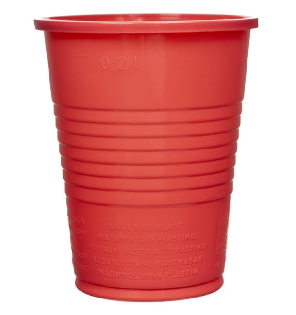 Vaso de Plástico PS Rojo 200ml Ø7cm (1.500 Uds) Vaso de Plástico PS Rojo 200ml Ø7cm (1.500 Uds)