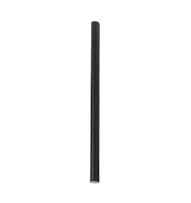 Pajita Recta de Papel Negra Ø8mm 14cm (6.000 Uds) Pajita Recta de Papel Negra Ø8mm 14cm (6.000 Uds)