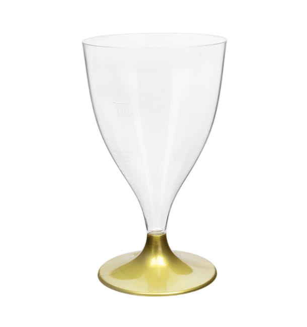 Copa Plástico Vino Pie Oro 200ml 2P (400 Uds) Copa Plástico Vino Pie Oro 200ml 2P (400 Uds)