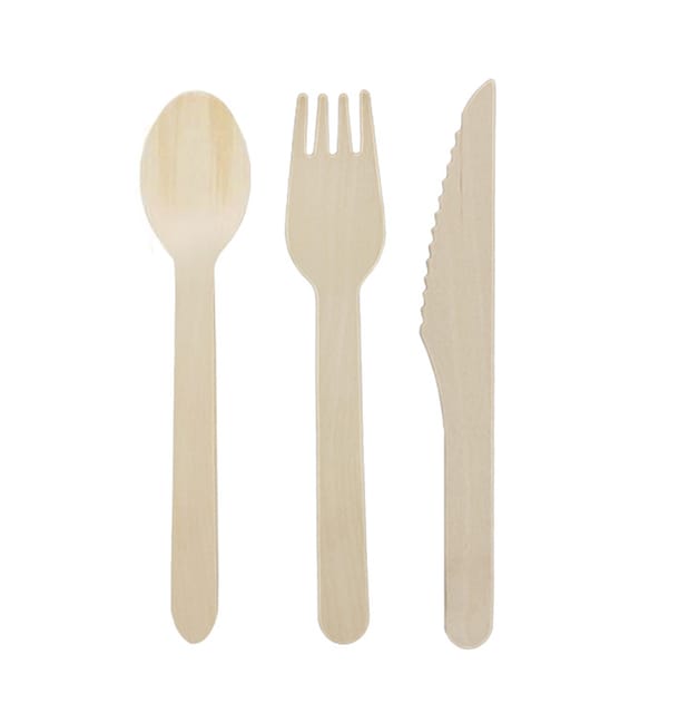 Set Cubiertos Madera Tenedor, Cuchillo y Cuchara (50 Uds) Set Cubiertos Madera Tenedor, Cuchillo y Cuchara (50 Uds)
