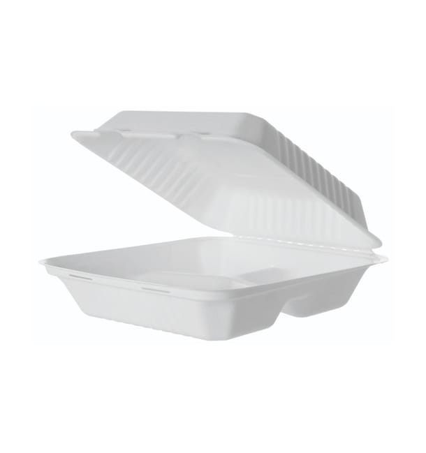 Envase Bisagra Caña de Azúcar + PLA 3C 23x23x7,5cm (200 Uds) Envase Bisagra Caña de Azúcar + PLA 3C 23x23x7,5cm (200 Uds)