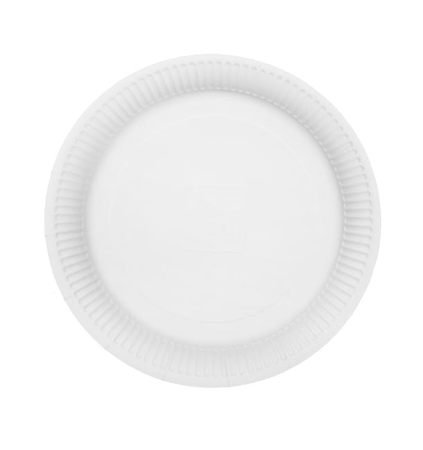 Plato de Cartón Redondo “Radial” Blanco Ø23cm 200gr/m² (50 Uds) Plato de Cartón Redondo “Radial” Blanco Ø23cm 200gr/m² (50 Uds)
