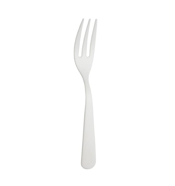 Tenedor Compostable Reutilizable CPLA Blanco 10cm (100 Uds) Tenedor Compostable Reutilizable CPLA Blanco 10cm (100 Uds)