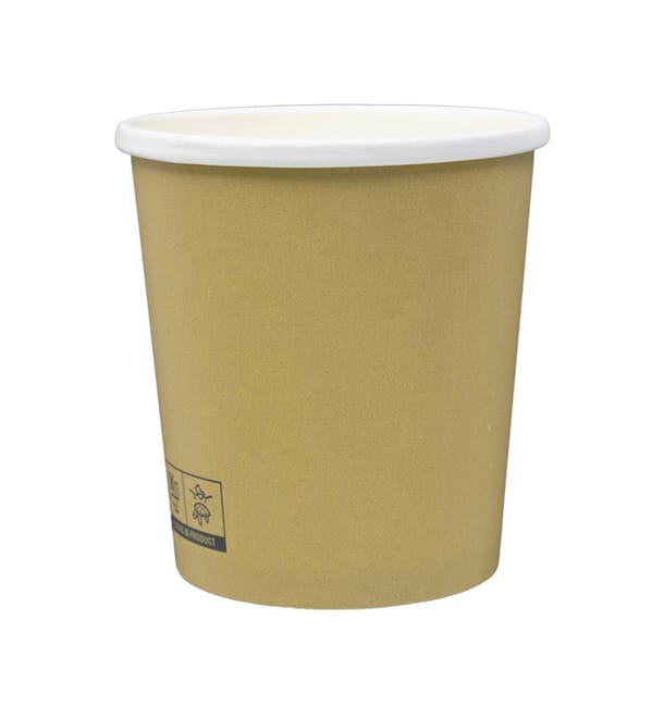 Tarrina de Cartón Kraft con Borde Blanco 450ml Ø9,8cm (25 Uds) Tarrina de Cartón Kraft con Borde Blanco 450ml Ø9,8cm (25 Uds)