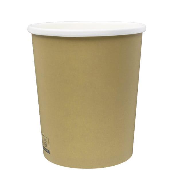 Tarrina de Cartón Kraft con Borde Blanco 1.000ml Ø11,9cm (25 Uds) Tarrina de Cartón Kraft con Borde Blanco 1.000ml Ø11,9cm (25 Uds)