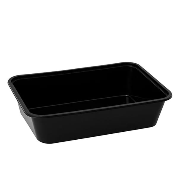 Tarrina Rectangular PP Negra con Tapa 500ml 17,3x11,9cm (500 Uds) Tarrina Rectangular PP Negra con Tapa 500ml 17,3x11,9cm (500 Uds)