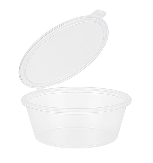 Tarrina Tapa Bisagra PP para Salsas 180ml (1.000 Uds) Tarrina Tapa Bisagra PP para Salsas 180ml (1.000 Uds)