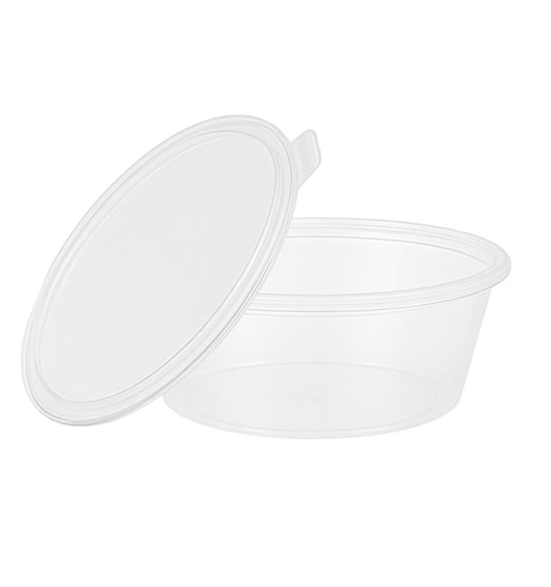 Tarrina Tapa Bisagra PP para Salsas 180ml (100 Uds) Tarrina Tapa Bisagra PP para Salsas 180ml (100 Uds)