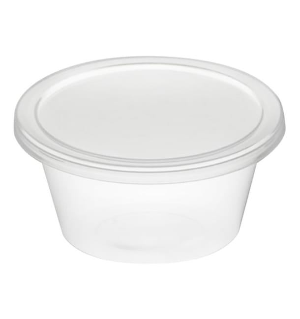 Tarrina PP Transparente para Salsas con Tapa 60ml (100 Uds) Tarrina PP Transparente para Salsas con Tapa 60ml (100 Uds)