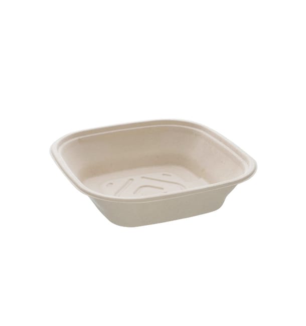 Bol Caña de Azúcar Cuadrado Natural 2250ml 27cm (25 Uds) Bol Caña de Azúcar Cuadrado Natural 2250ml 27cm (25 Uds)