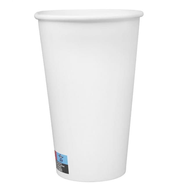 Vaso Cartón 16 Oz/500ml Blanco Ø9cm (25 Uds) Vaso Cartón 16 Oz/500ml Blanco Ø9cm (25 Uds)