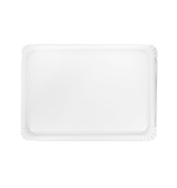 Bandeja de Cartón Rectangular Blanca 25x34cm (50 Uds) Bandeja de Cartón Rectangular Blanca 25x34cm (50 Uds)