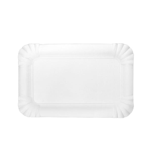 Bandeja de Cartón Rectangular Blanca 12x19cm (50 Uds) Bandeja de Cartón Rectangular Blanca 12x19cm (50 Uds)