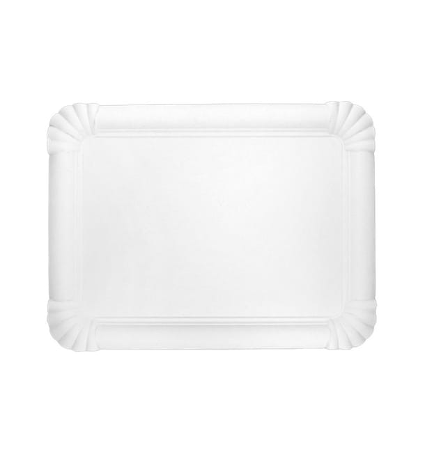 Bandeja de Cartón Rectangular Blanca 18x24cm (50 Uds) Bandeja de Cartón Rectangular Blanca 18x24cm (50 Uds)