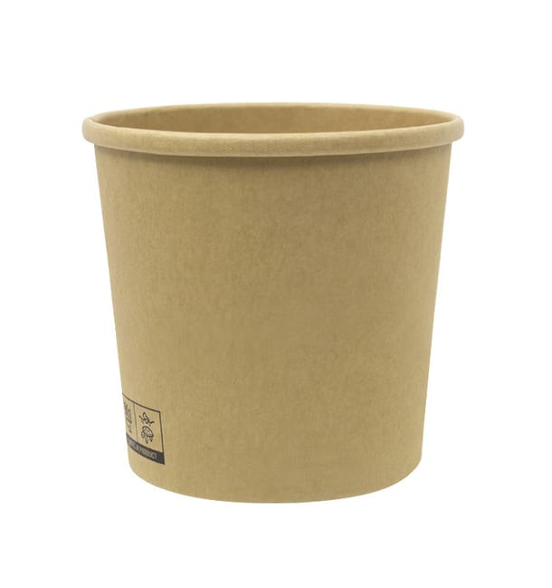 Tarrina de Cartón Kraft-Kraft 350ml Ø9,0cm (25 Uds) Tarrina de Cartón Kraft-Kraft 350ml Ø9,0cm (25 Uds)