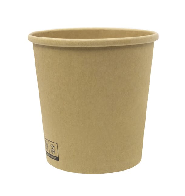 Tarrina de Cartón Kraft-Kraft 450ml Ø9,5cm (400 Uds) Tarrina de Cartón Kraft-Kraft 450ml Ø9,5cm (400 Uds)