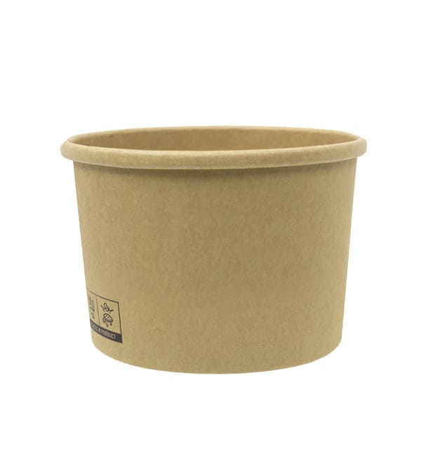 Tarrina de Cartón Kraft-Kraft 250ml Ø9,0cm (400 Uds) Tarrina de Cartón Kraft-Kraft 250ml Ø9,0cm (400 Uds)