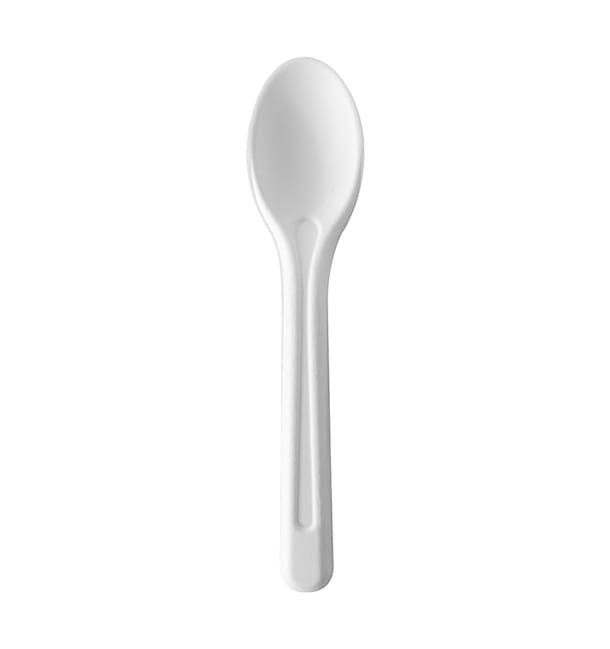 Cuchara de Fibra Moldeada Blanca 16cm (50 Uds) Cuchara de Fibra Moldeada Blanca 16cm (50 Uds)