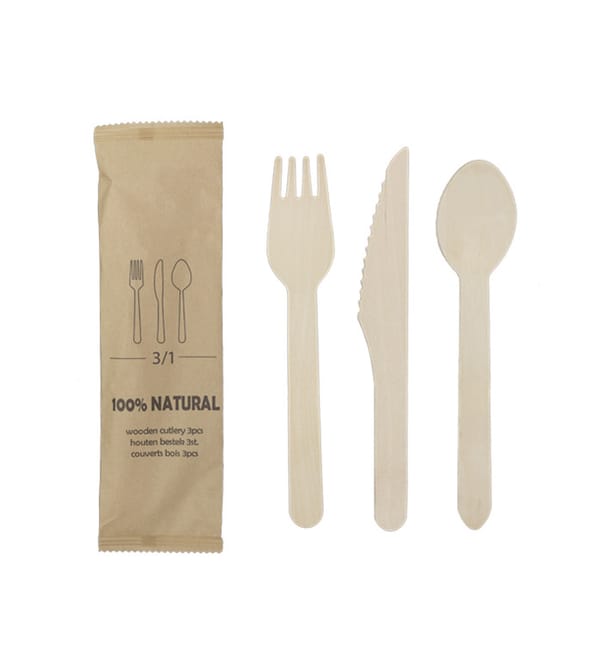 Set Cubiertos Madera Tenedor, Cuchillo y Cuchara (25 Uds) Set Cubiertos Madera Tenedor, Cuchillo y Cuchara (25 Uds)