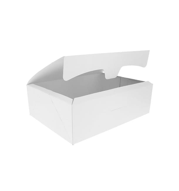 Caja Pastelería Cartón 18,2x13,6x5,2cm 500g Blanca (25 Uds) Caja Pastelería Cartón 18,2x13,6x5,2cm 500g Blanca (25 Uds)