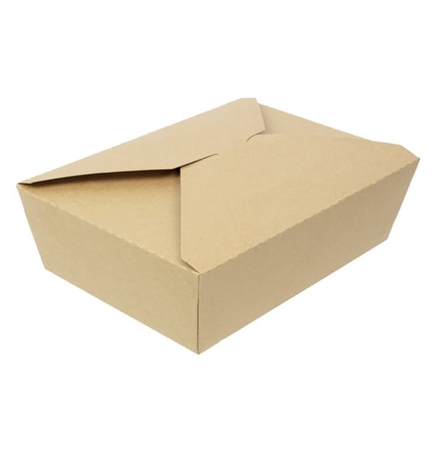 Caja de Cartón Kraft Comida para Llevar 1.900ml (200 Uds) Caja de Cartón Kraft Comida para Llevar 1.900ml (200 Uds)