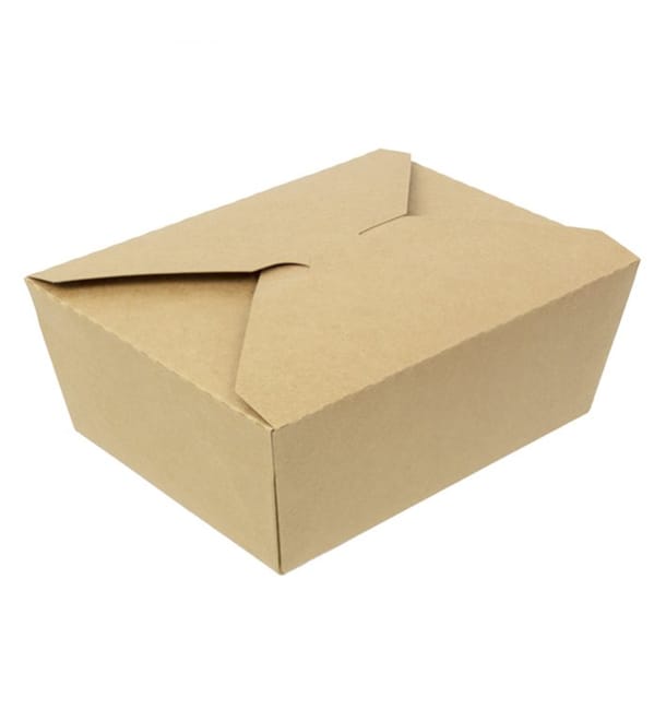 Caja de Cartón Kraft Comida para Llevar 1.300ml (25 Uds) Caja de Cartón Kraft Comida para Llevar 1.300ml (25 Uds)