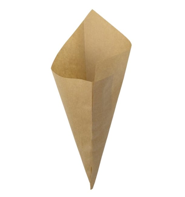 Cono de Papel Antigrasa Kraft 19,5cm 50gr (100 Uds) Cono de Papel Antigrasa Kraft 19,5cm 50gr (100 Uds)