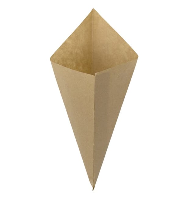 Cono de Papel Antigrasa Kraft 25,5cm 100gr (1.600 Uds) Cono de Papel Antigrasa Kraft 25,5cm 100gr (1.600 Uds)