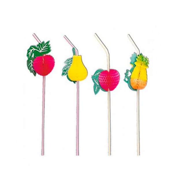 Pajita Flexible con Frutas Ø5mm 33cm Pajita Flexible con Frutas Ø5mm 33cm