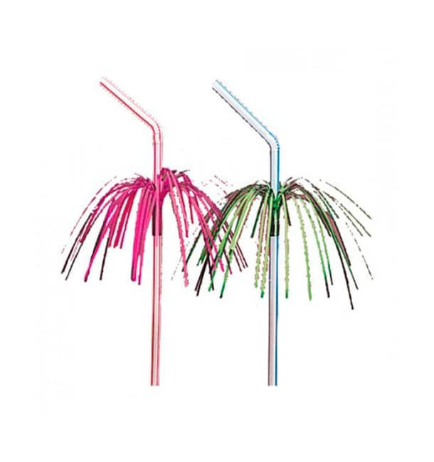 Pajita Flexible con Palmeras Ø5mm 23cm Pajita Flexible con Palmeras Ø5mm 23cm
