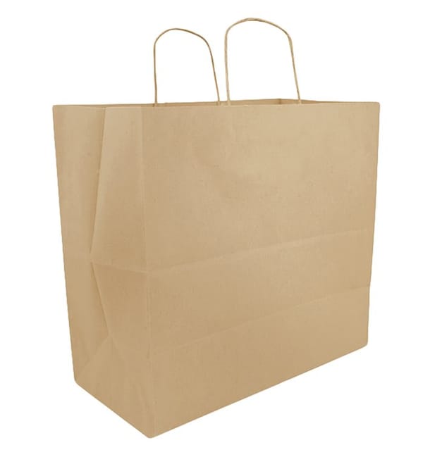 Bolsa Papel Kraft con Asas Planas 70g/m² 25+17x26cm (50 Uds) Bolsa Papel Kraft con Asas Planas 70g/m² 25+17x26cm (50 Uds)