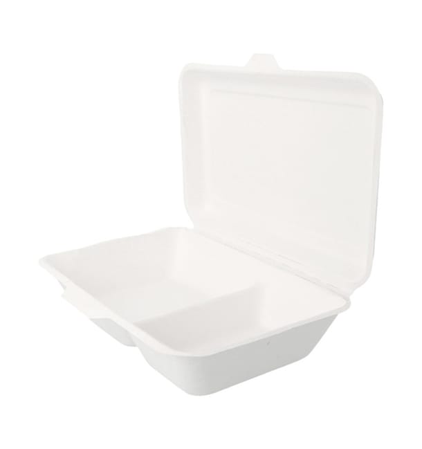 Envase MenuBox Caña de Azúcar 2 Comp. Blanco Envase MenuBox Caña de Azúcar 2 Comp. Blanco