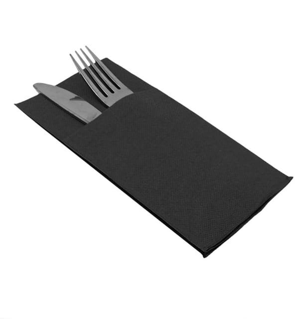 Servilleta Canguro de Papel Punta-Punta 40x40cm Negra (480 Uds) Servilleta Canguro de Papel Punta-Punta 40x40cm Negra (480 Uds)