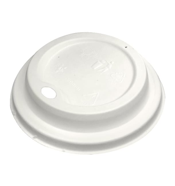 Tapa Travel con Agujero Fibra Moldeada Blanca Ø8,0cm (1.000 Uds) Tapa Travel con Agujero Fibra Moldeada Blanca Ø8,0cm (1.000 Uds)