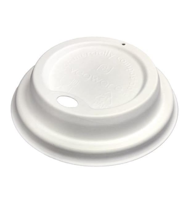 Tapa Travel con Agujero Fibra Moldeada Blanca Ø8,0cm (50 Uds) Tapa Travel con Agujero Fibra Moldeada Blanca Ø8,0cm (50 Uds)
