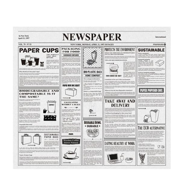 Envuelta Antigrasa "Periodico" 28x31cm (1000 Uds) Envuelta Antigrasa "Periodico" 28x31cm (1000 Uds)
