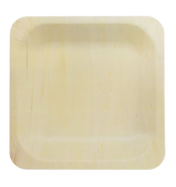 Plato de Madera Cuadrado 10,5x10,5cm (25 Uds) Plato de Madera Cuadrado 10,5x10,5cm (25 Uds)