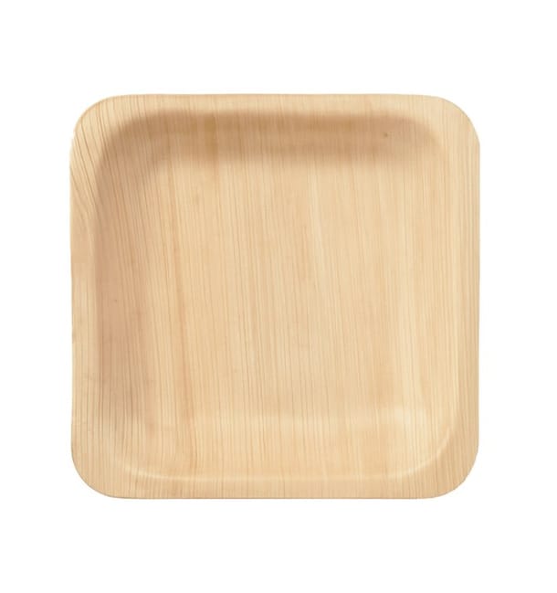 Plato de Madera Cuadrado 9x9cm (25 Uds) Plato de Madera Cuadrado 9x9cm (25 Uds)