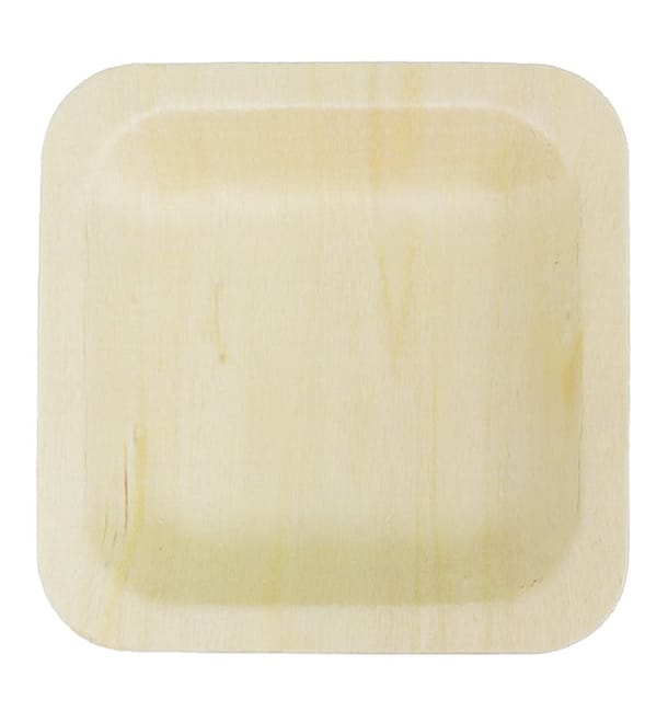 Plato de Madera Cuadrado 9x9cm (600 Uds) Plato de Madera Cuadrado 9x9cm (600 Uds)