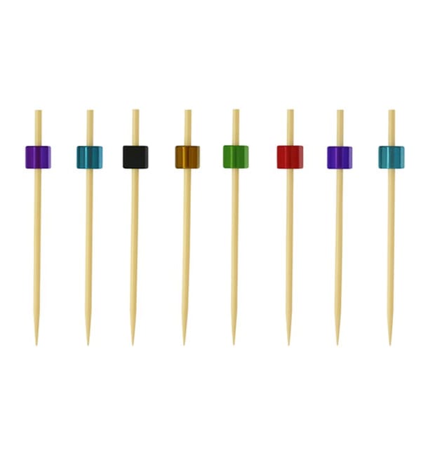 Pincho de Bambú Cubo Colores 7cm (100 Uds) Pincho de Bambú Cubo Colores 7cm (100 Uds)