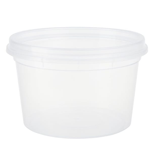 Envase de Plástico PP “Deli Range” Transparente con Tapa 480ml (240 Uds) Envase de Plástico PP “Deli Range” Transparente con Tapa 480ml (240 Uds)