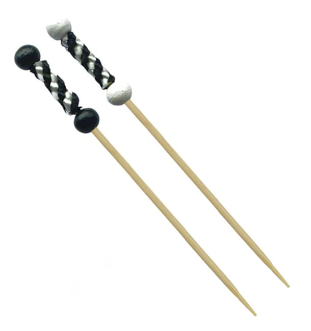 Pinchos de Bambú Decorados en Blanco y Negro 12cm (1.200 Uds) Pinchos de Bambú Decorados en Blanco y Negro 12cm (1.200 Uds)