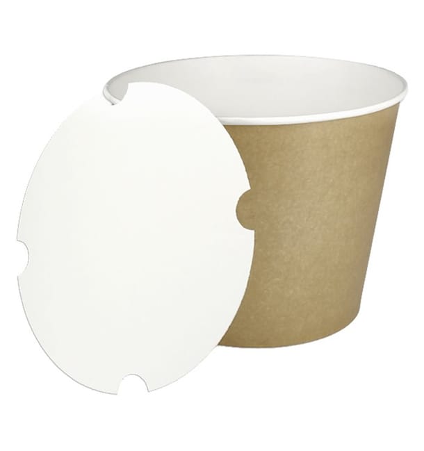Cubo de Cartón Kraft con Tapa 1750ml (100 Uds) Cubo de Cartón Kraft con Tapa 1750ml (100 Uds)