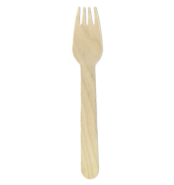 Tenedor de Madera Eco 16cm en Caja (100 Uds) Tenedor de Madera Eco 16cm en Caja (100 Uds)