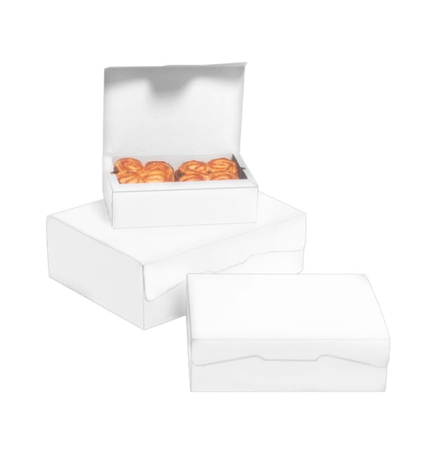 Caja para Pasteleria Carton 20,4x15,8x6cm 1Kg. Blanca 