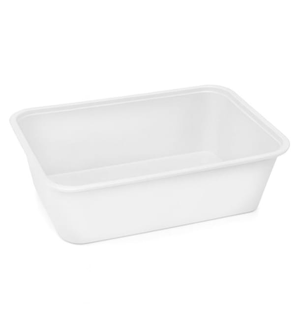 Envase Rectangular PP Blanca 750ml 17x11,5x6,4cm (500 Uds)