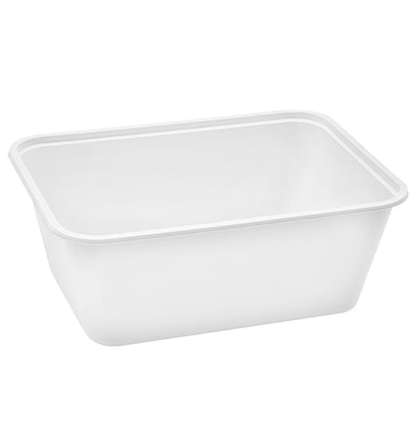 Envase Rectangular PP Blanca 1.000ml 17x11,5x8,2cm (25 Uds) Envase Rectangular PP Blanca 1.000ml 17x11,5x8,2cm (25 Uds)