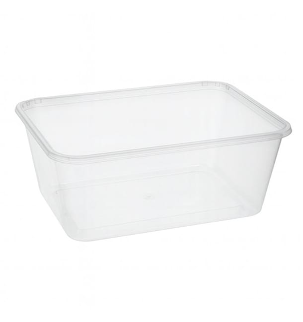 Envase Rectangular Plástico PP Transparente 1.000ml 17,4x11,5x8cm (500 Uds)